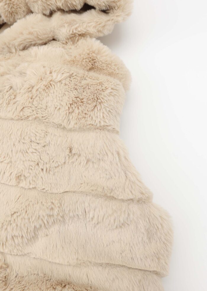 Women Striped Fur Vest - Image 3