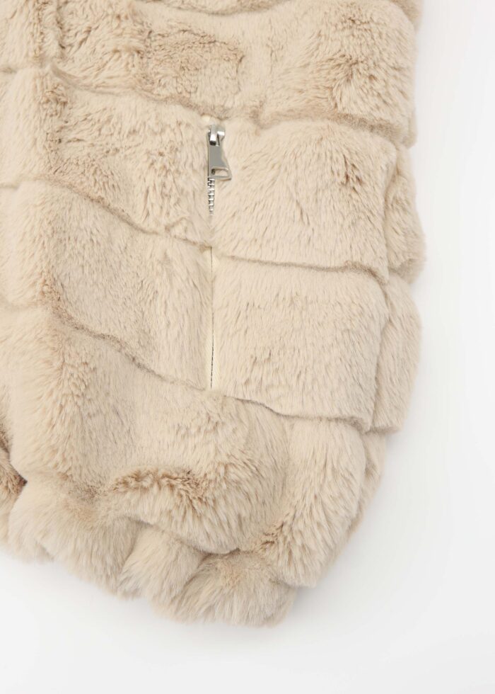 Women Striped Fur Vest - Image 4