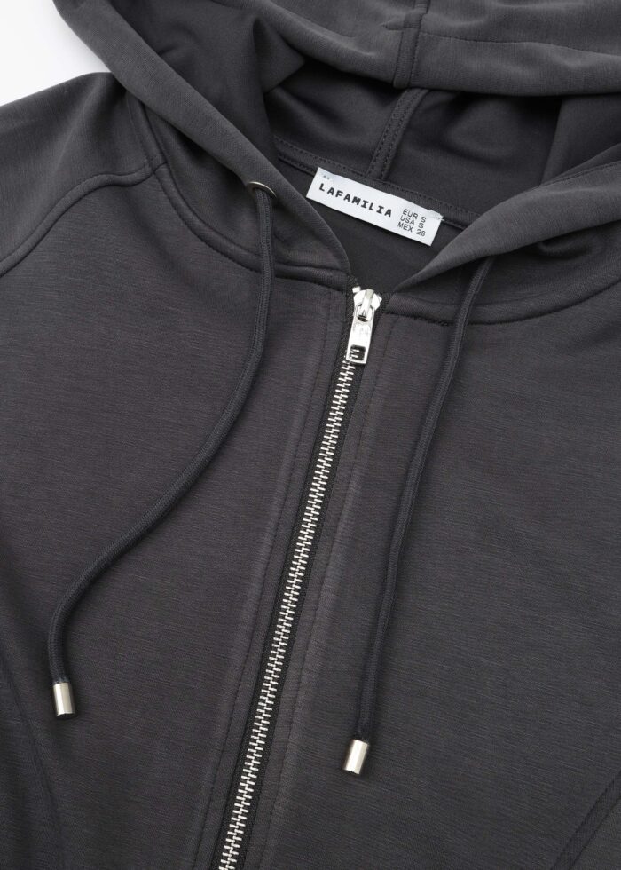 Women Plain Scuba Fabric Track Jacket - Image 3