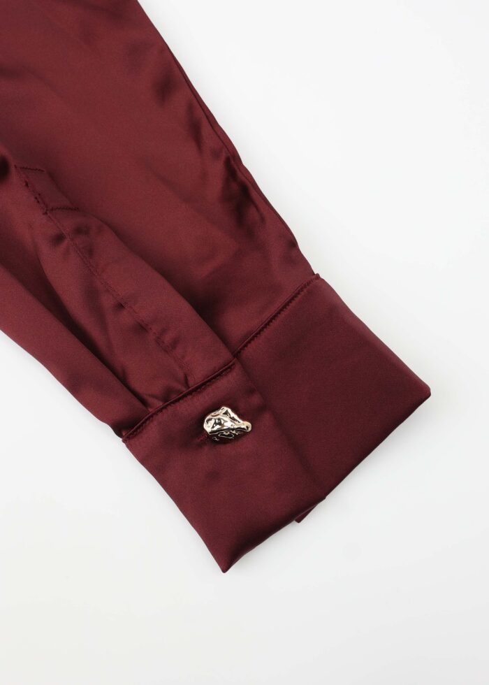 Women Plain Satin Shirt - Image 4