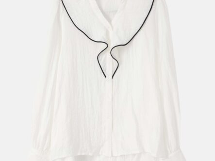 Women Ruffled Decor Shirt