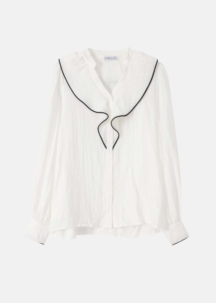 Women Ruffled Decor Shirt - Image 1