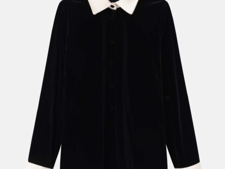 Women Velvet Plain Shirt