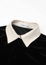 Women Velvet Plain Shirt - Image 2