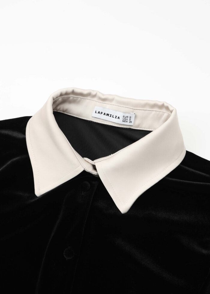 Women Velvet Plain Shirt - Image 2