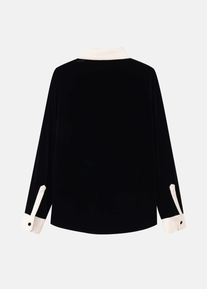 Women Velvet Plain Shirt - Image 7