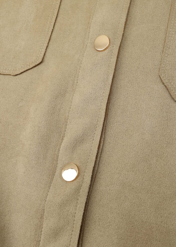 Women Suede Plain Shirt - Image 4