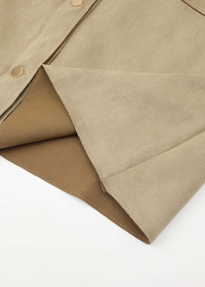 Women Suede Plain Shirt - Image 5
