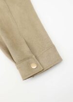 Women Suede Plain Shirt - Image 6