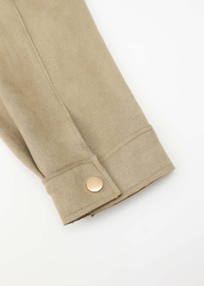 Women Suede Plain Shirt - Image 6