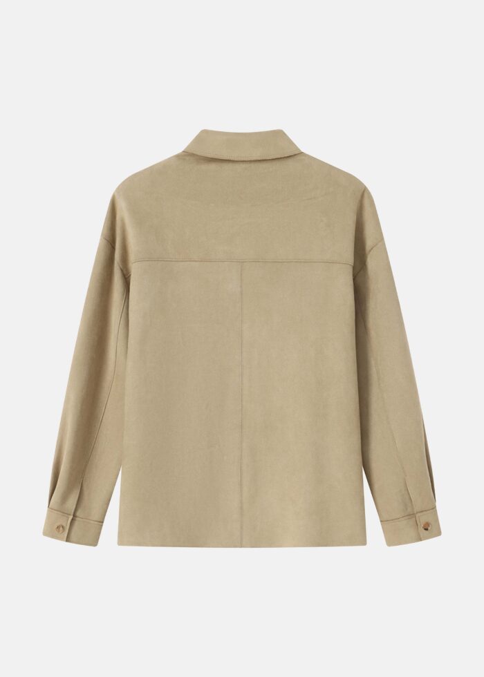 Women Suede Plain Shirt - Image 8
