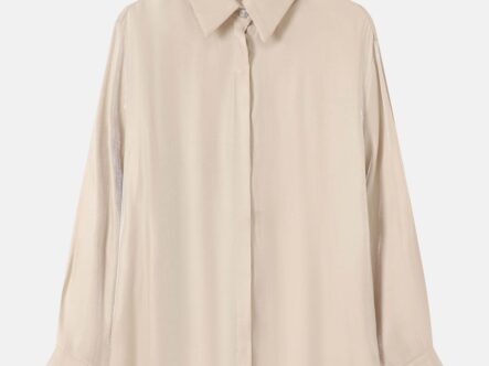 Women Glittery Fabric Plain Shirt