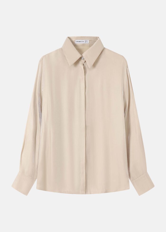 Women Glittery Fabric Plain Shirt - Image 1
