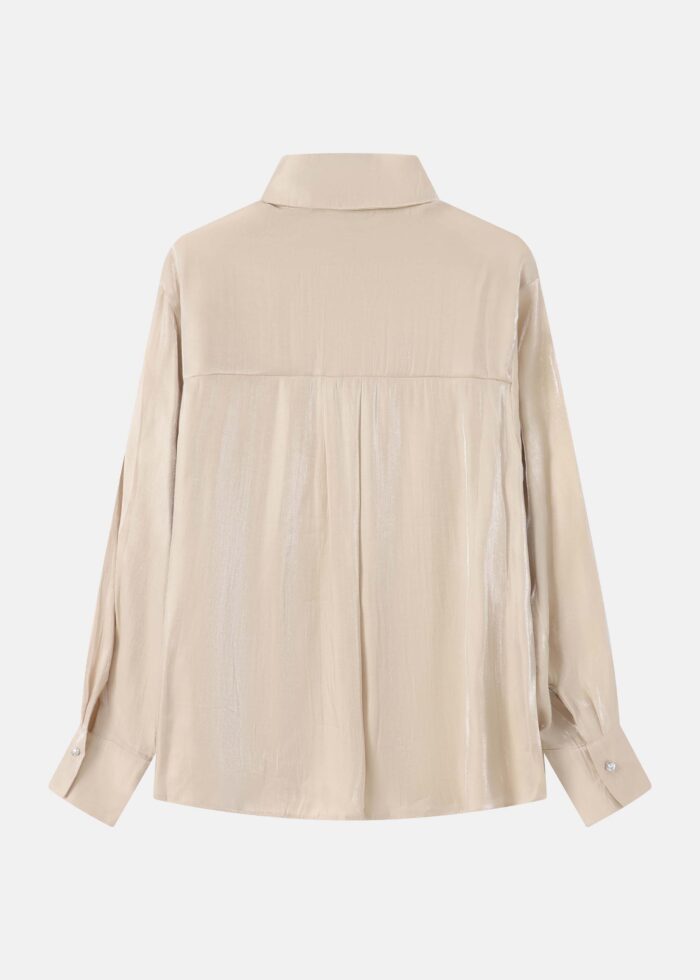 Women Glittery Fabric Plain Shirt - Image 7