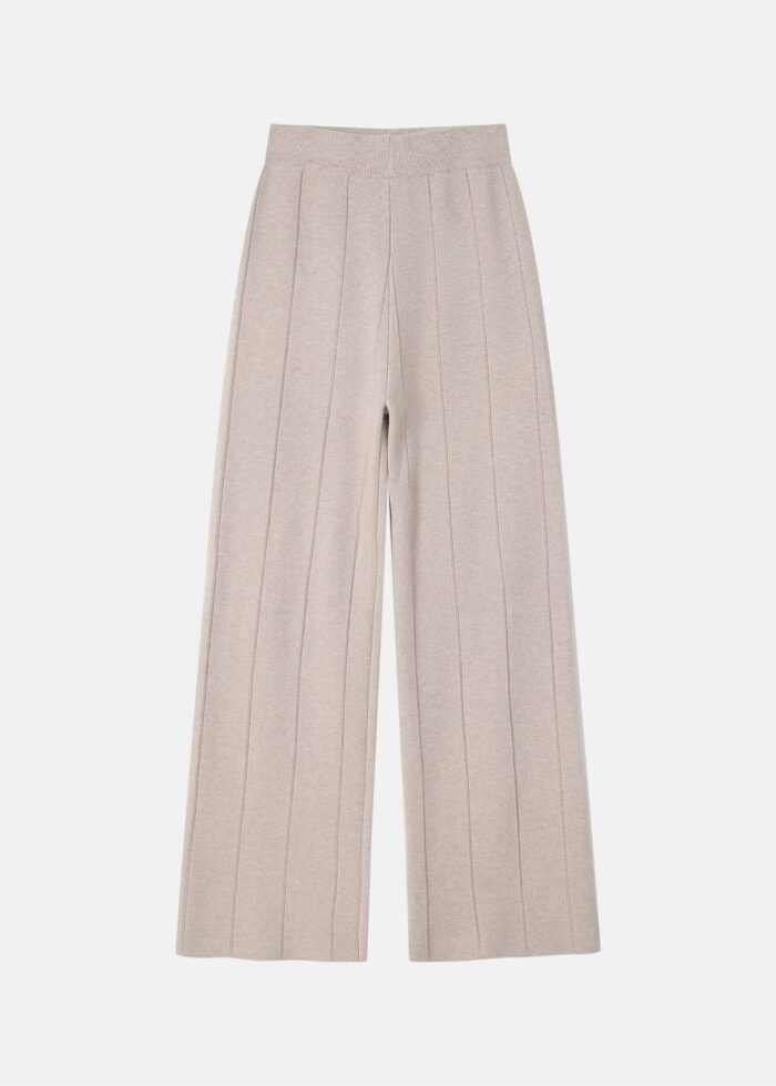 Women Knitted Striped Trouser - Image 1