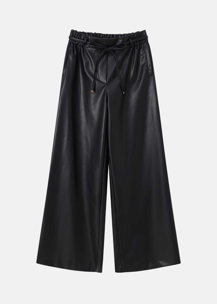 Women Leather Flow Trouser - Image 1