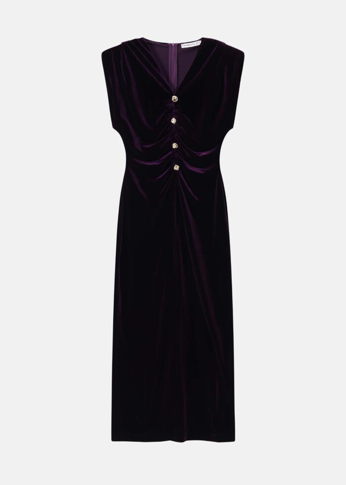 Women Velvet Midi Dress - Image 1