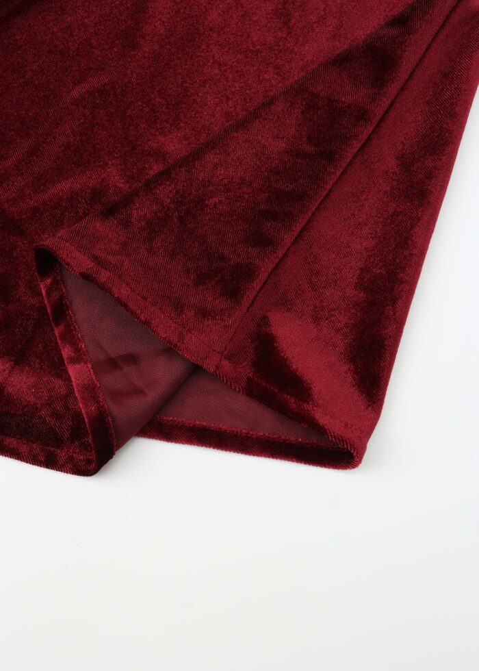 Women Velvet Long Skirt - Image 4