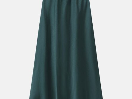 Women Plain Satin Long Skirt