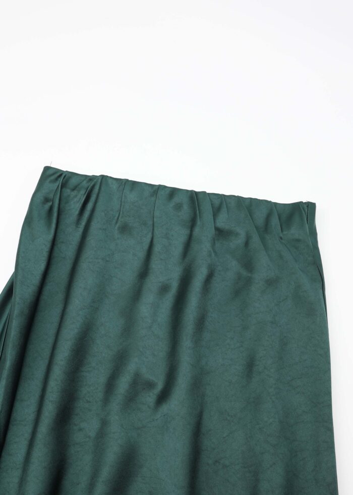 Women Plain Satin Long Skirt - Image 2