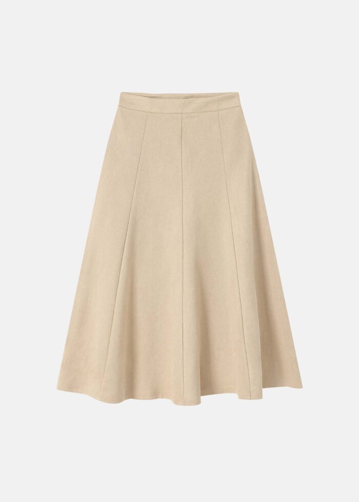 Women Suede Midi Skirt - Image 1