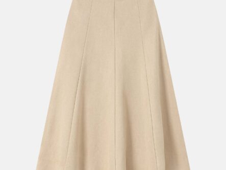 Women Suede Midi Skirt