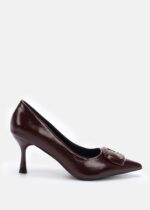Women Leather Heels Shoes