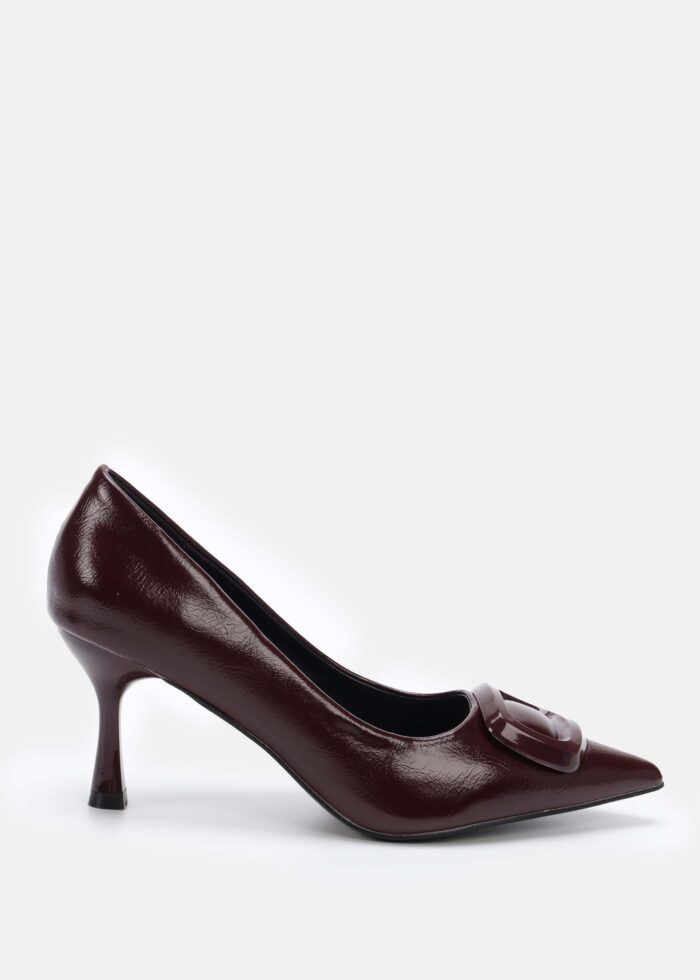 Women Leather Heels Shoes - Image 1
