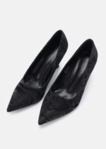 Women Wavy-Colored Fabric Heels Shoes - Image 2