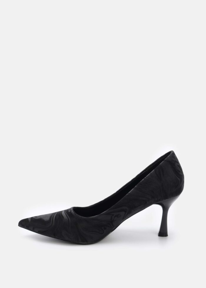 Women Wavy-Colored Fabric Heels Shoes - Image 5