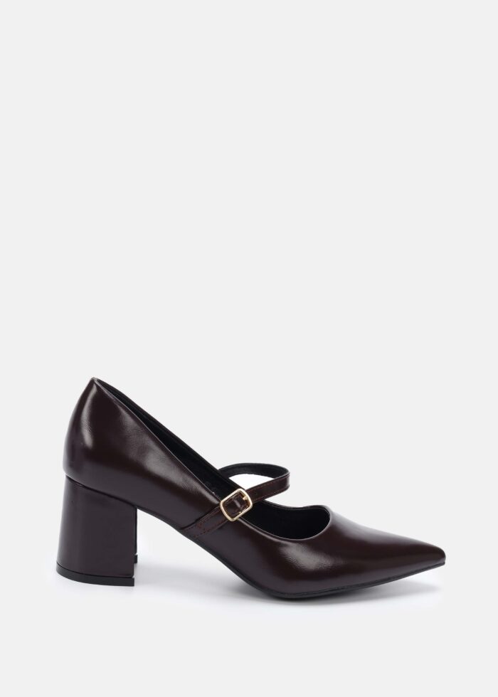 Women Leather Heels Shoes - Image 1