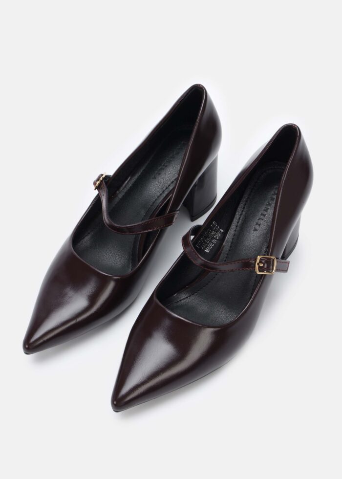Women Leather Heels Shoes - Image 2
