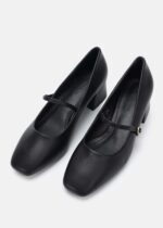 Women Leather Heels Shoes - Image 2