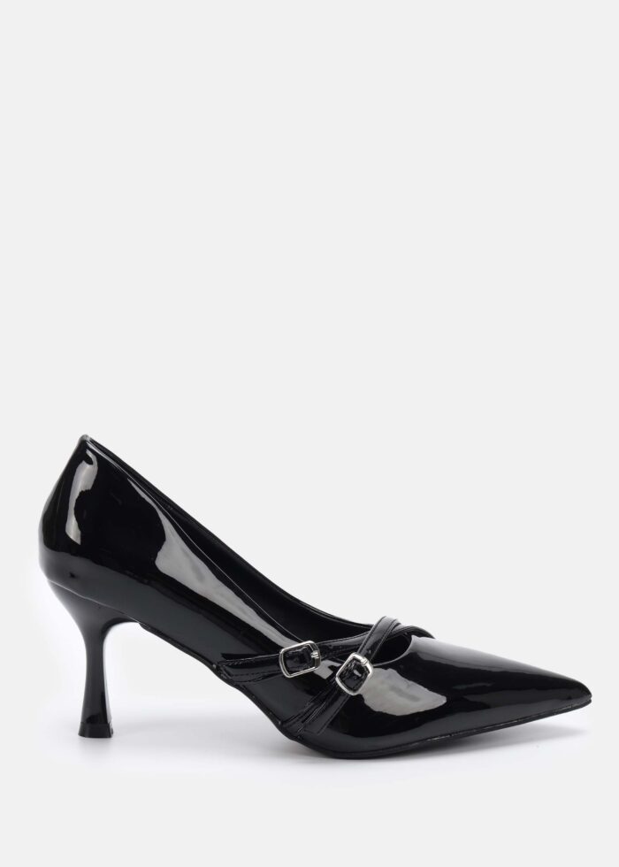 Women Patent Leather Heels Shoes - Image 1