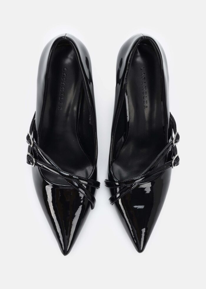 Women Patent Leather Heels Shoes - Image 4