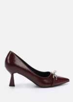 Women Leather Heels Shoes