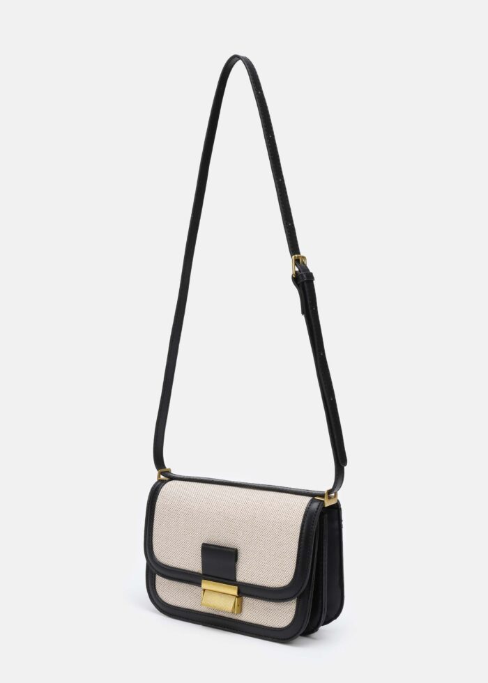 Women Leather and Fabric Bag - Image 2