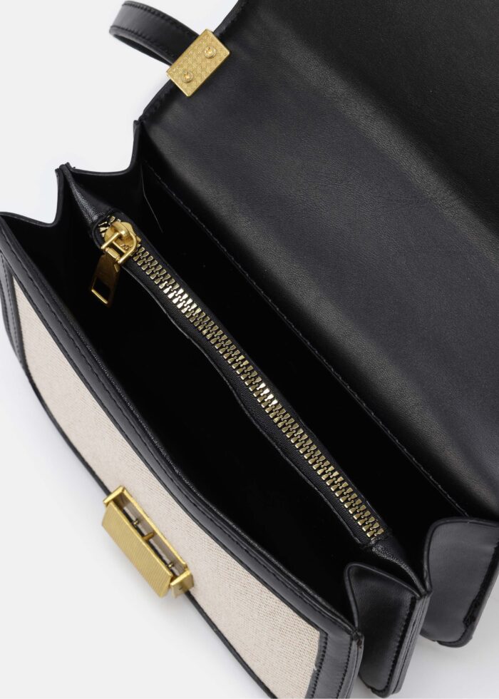 Women Leather and Fabric Bag - Image 5