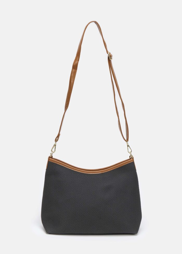 Women Leather and Fabric Bag - Image 2