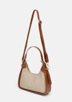 Women Leather and Fabric Bag - Image 2
