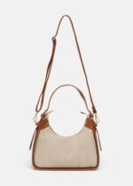 Women Leather and Fabric Bag - Image 3