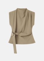 Women Belt Decor Blouse