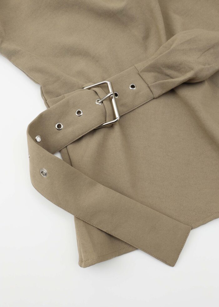 Women Belt Decor Blouse - Image 4
