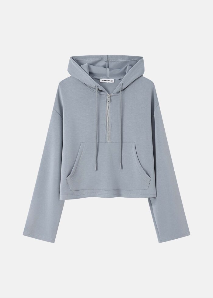 Women Plain Scuba Fabric Hoodie - Image 1