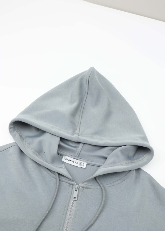 Women Plain Scuba Fabric Hoodie - Image 2