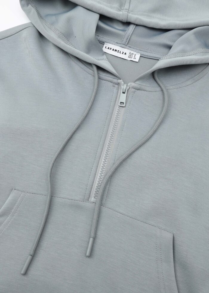Women Plain Scuba Fabric Hoodie - Image 3
