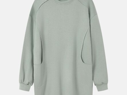 Women Plain Scuba Fabric Long Blouse