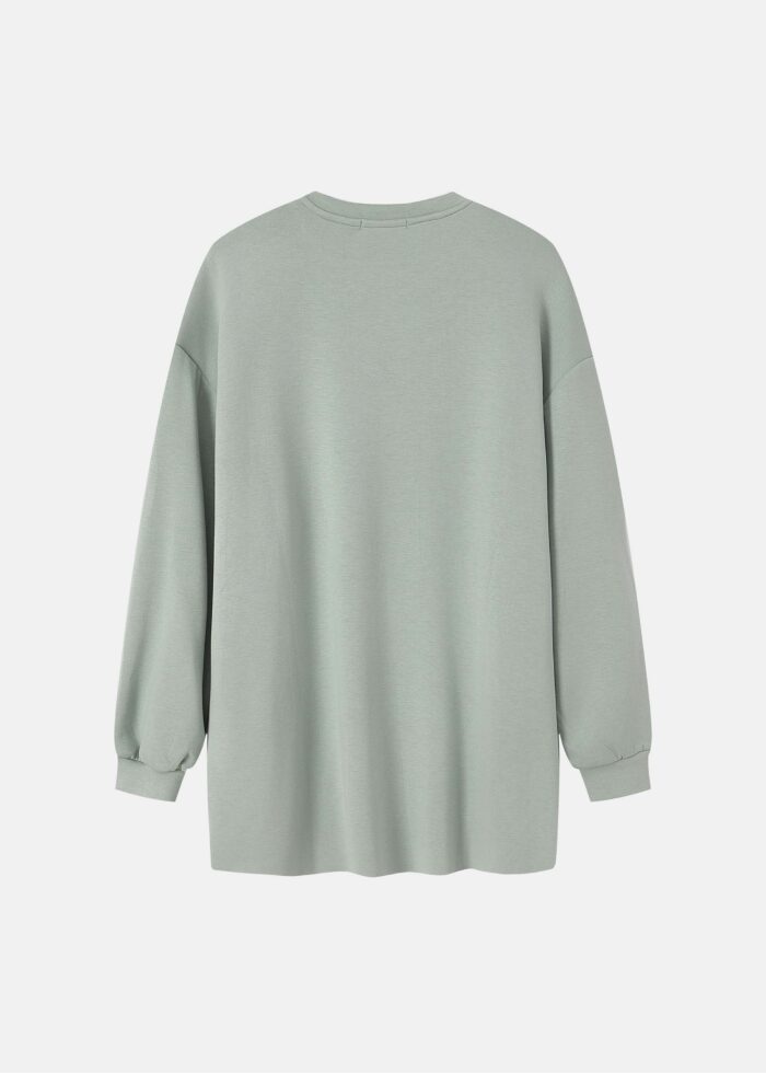 Women Plain Scuba Fabric Long Blouse - Image 7