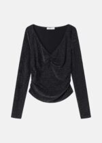 Women Knitted Pleated Blouse