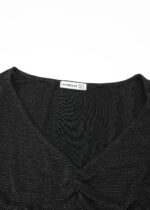 Women Knitted Pleated Blouse - Image 2